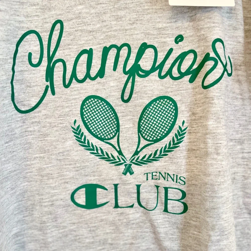 Champion Kids Gray Tennis Club Graphic T-Shirt XL 16 Short Sleeve Crewneck Tee